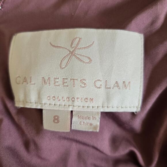 Gal Meets Glam Collection Genevieve Dress Maxi Pleated Mauve Silky Women 8 - Picture 12 of 14